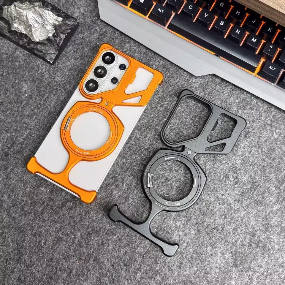 Luxury Metal 360° Rotating Magnetic Phone Case with Stand