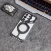 Luxury Metal 360° Rotating Magnetic Phone Case with Stand - Black