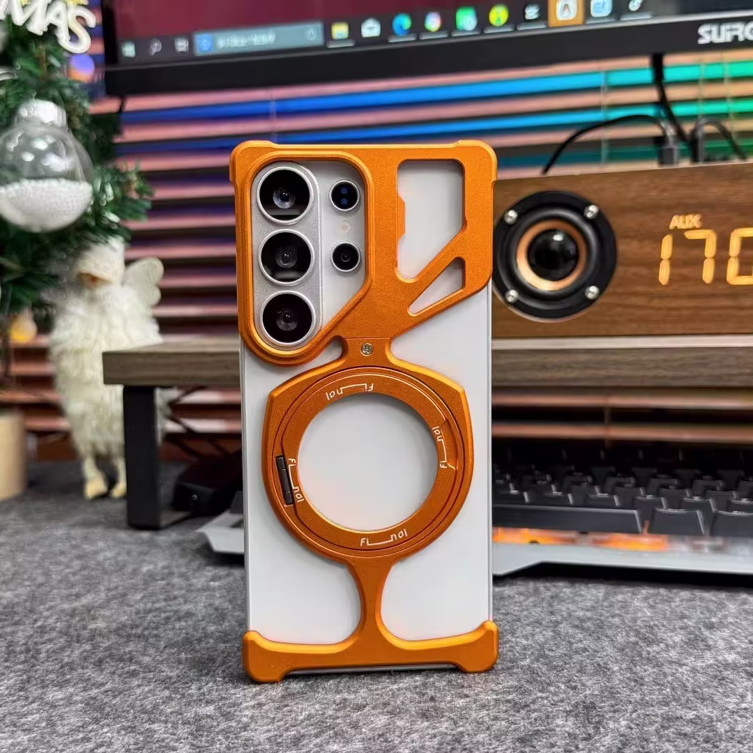 Luxury Metal 360° Rotating Magnetic Phone Case with Stand