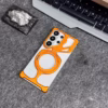 Luxury Metal 360° Rotating Magnetic Phone Case with Stand - Orange