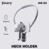 MG‑02 Magnetic Neck Phone Holder hanging around neck with smartphone_2