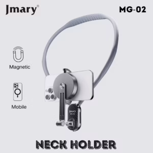MG‑02 Magnetic Neck Phone Holder hanging around neck with smartphone_2