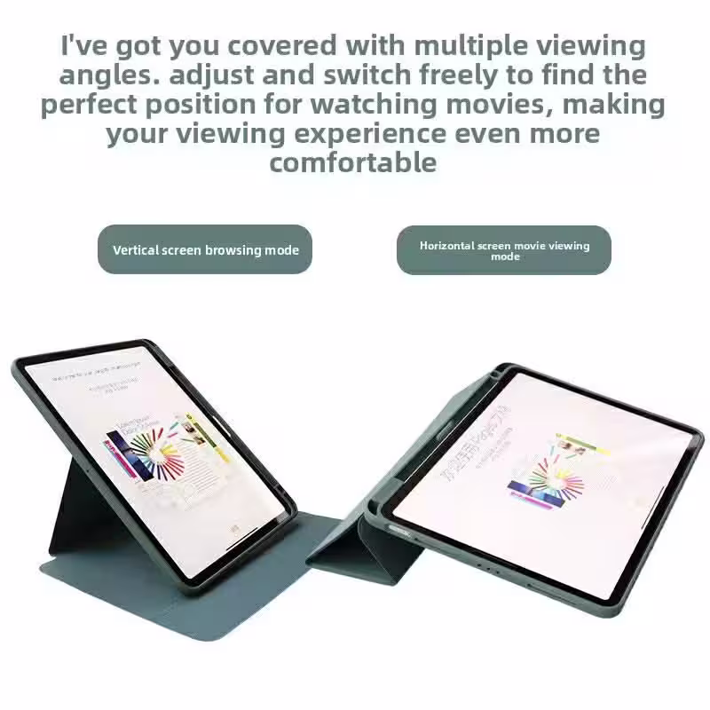 iPad Cover With Transparent Back, Detachable Folder And Pen Holder