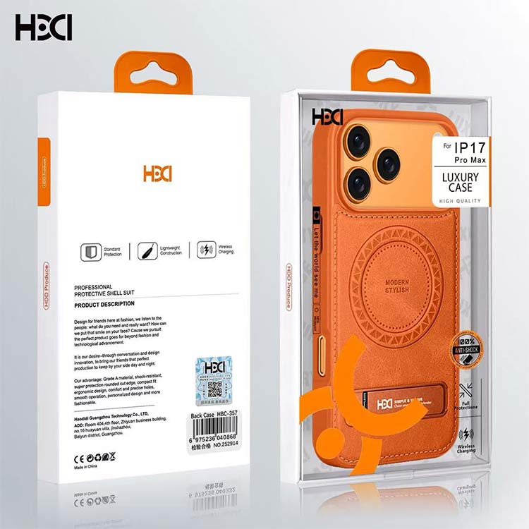 HDCI Magnetic Leather Case for iPhone 17 Pro Max | MagSafe Cover Nepal