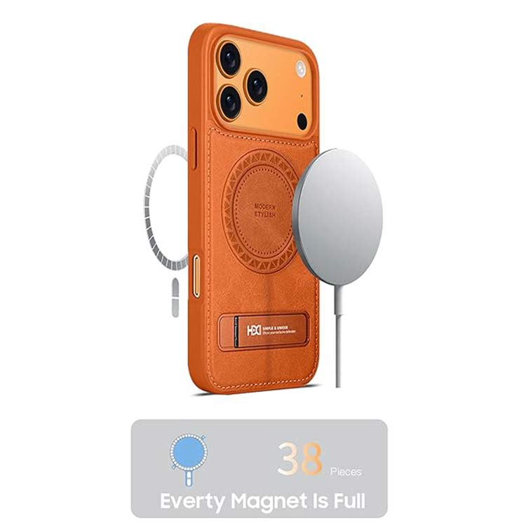HDCI Magnetic Leather Case for iPhone 17 Pro Max | MagSafe Cover Nepal