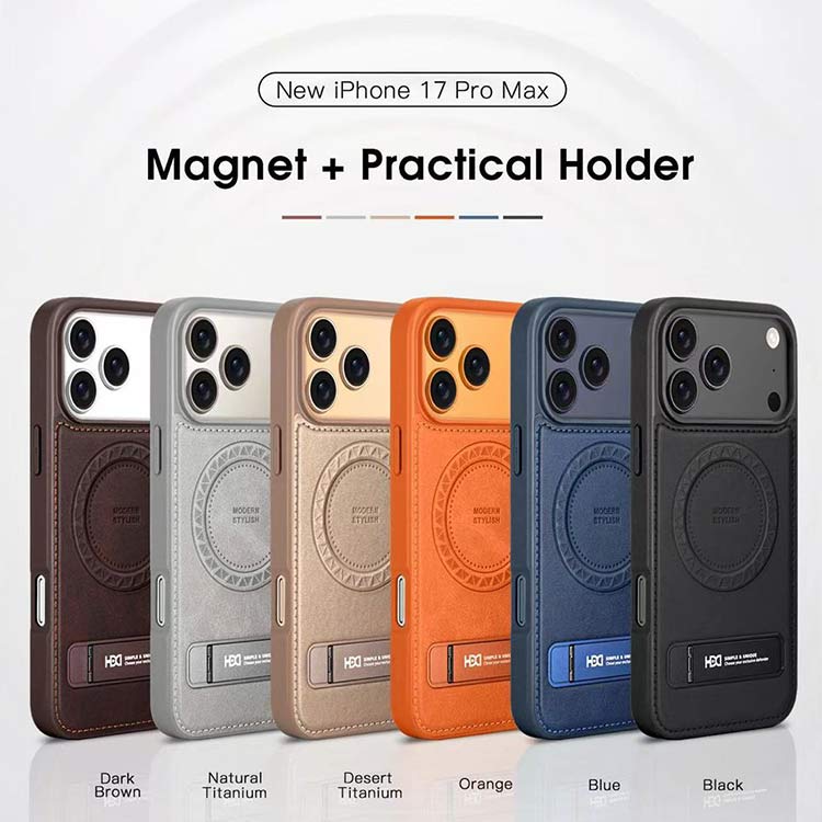 HDCI Magnetic Leather Case for iPhone 17 Pro Max | MagSafe Cover Nepal