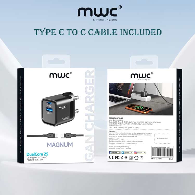MWC Magnum 25W GaN Charger c to c 1200