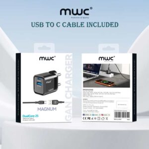 MWC Magnum 25W GaN Charger Dual Port USB-C PD Fast Charger Nepal | Esagun