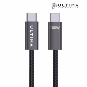 Buy Ultima Flow 100W USB-C to USB-C fast charging cable in Nepal. Premium braided design, E-Mark IC protection, and reliable power delivery for smartphones, tablets, and laptops.