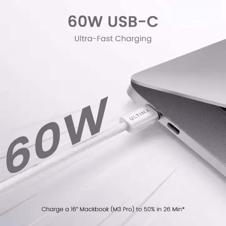 Ultima Flow 60 USB-C to USB-C Cable in Nepal | 60W Fast Charging Type-C Cable
