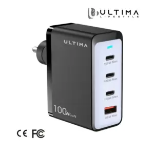 Ultima Rapid 100W 4-Port GaN Fast Charger (3 Type-C + 1 USB-A)