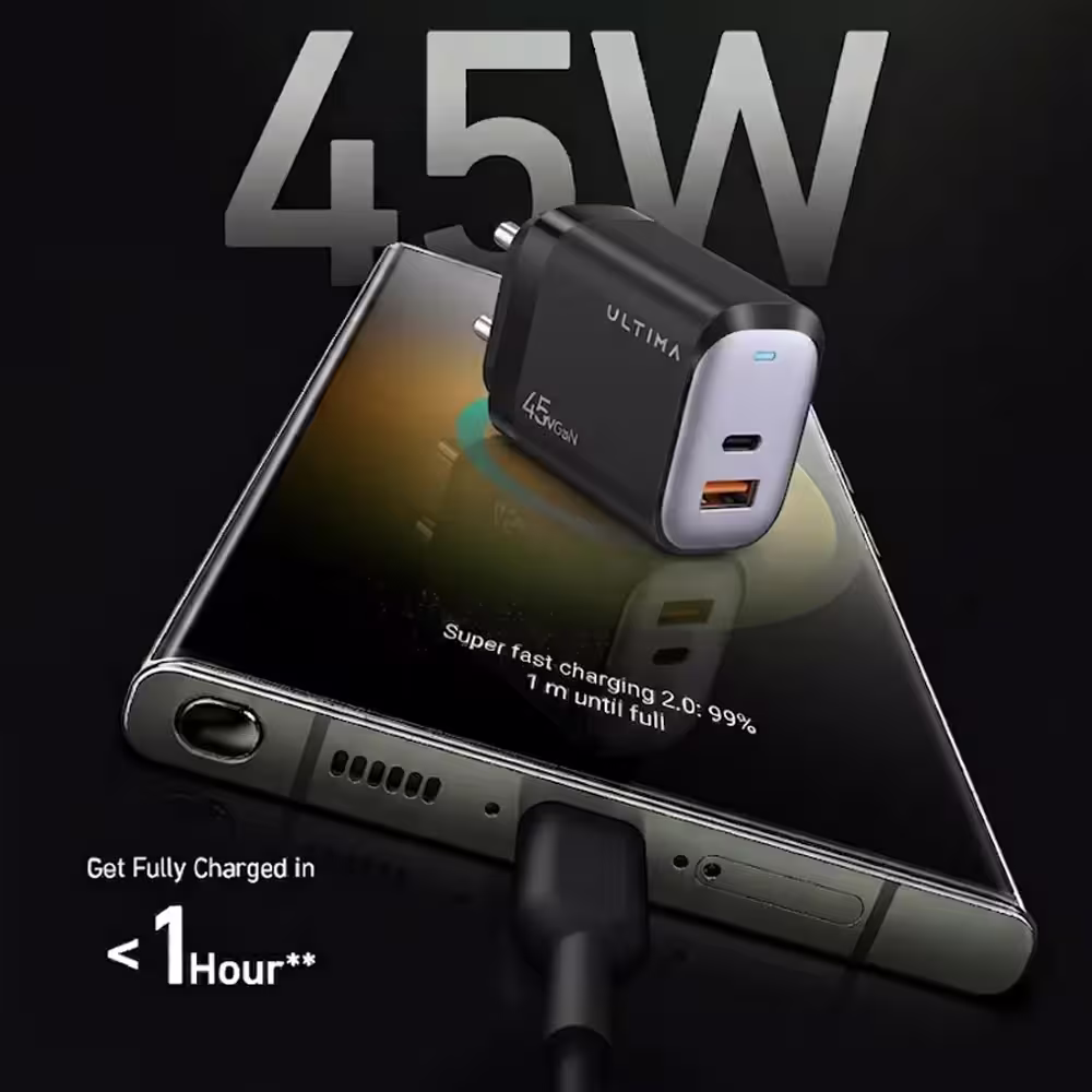 Ultima Rapid 45W GaN Dual Port Charger Nepal