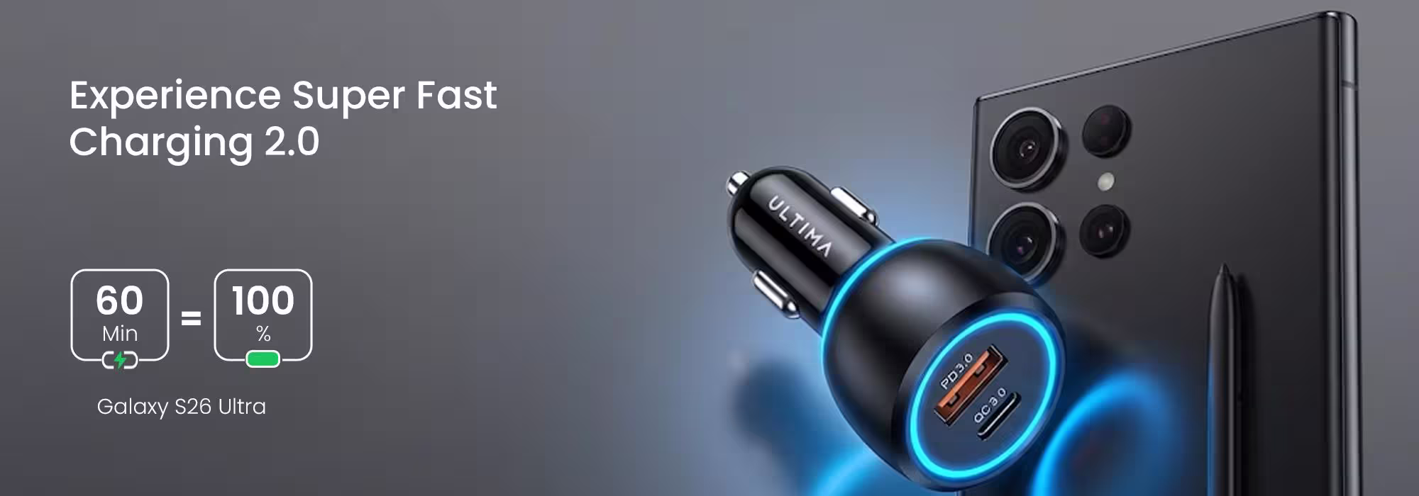 Ultima Rapid 75W PD QC Car Charger Adapter Price in Nepal | Fast Car Charger
