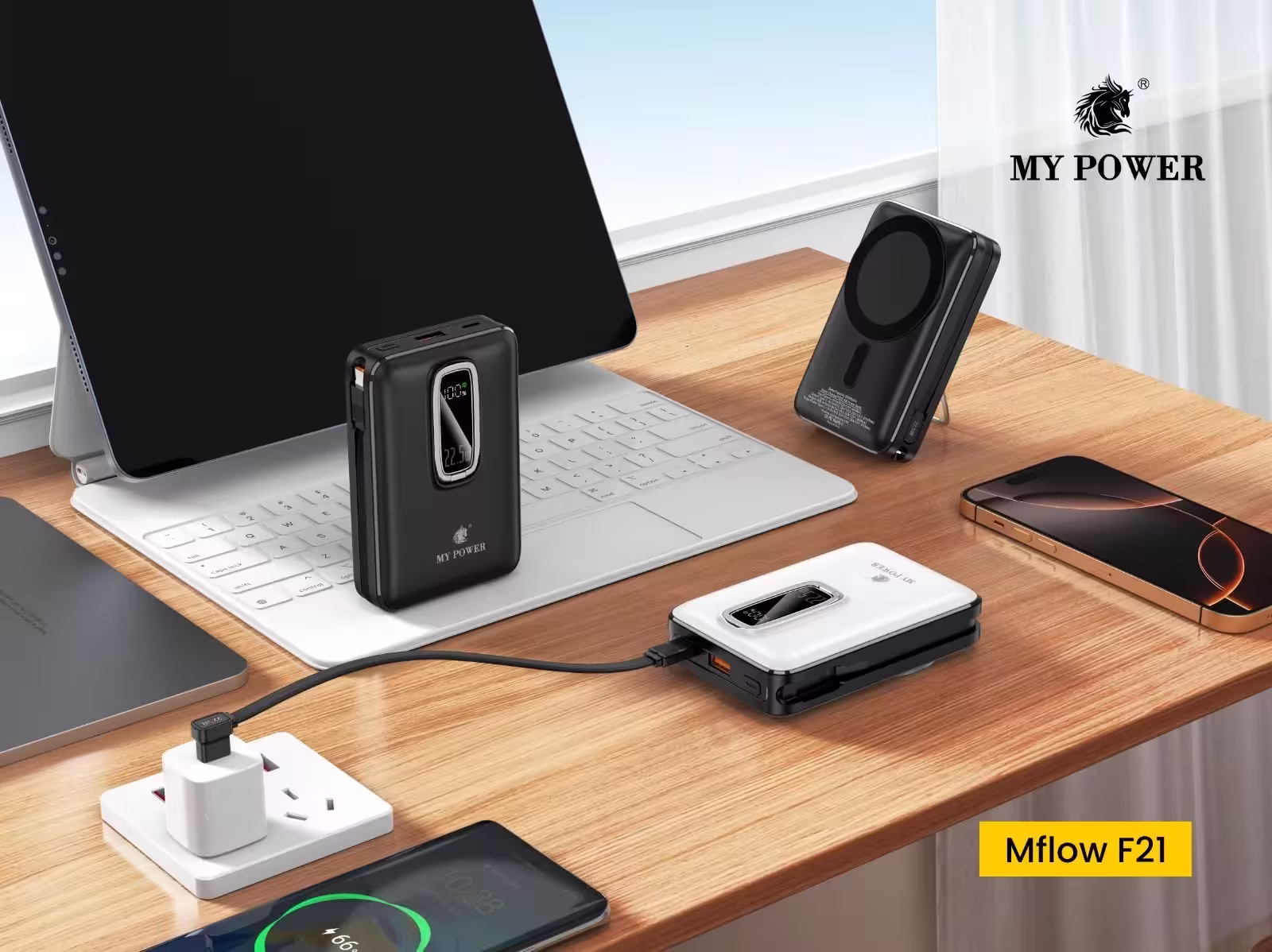 MyPower MFlow F21 20000mAh MagSafe Wireless Power Bank with 15W Wireless Charging and 22.5W Fast Charging